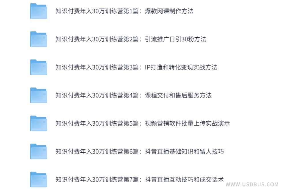 超强好课，知识付费年入30万训练营（1-7）合集